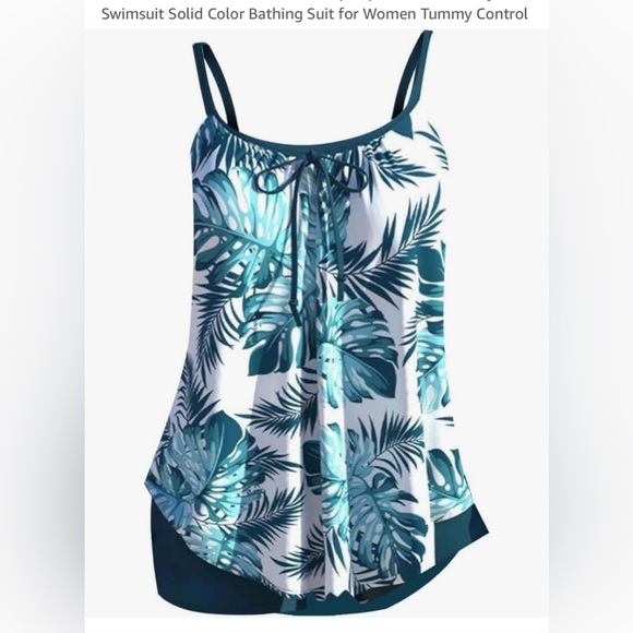 New- 3XL tankini full coverage  padded bra adjustable straps 2025 summer season - Picture 2 of 5